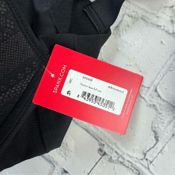 NWT Spanx Bra-llelujah! Illusion Lace Full Coverage Bra black / oatmeal - Picture 11 of 12